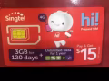Singapore singtel Sim card $8 $15