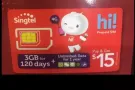 Singapore singtel Sim card $8 $15