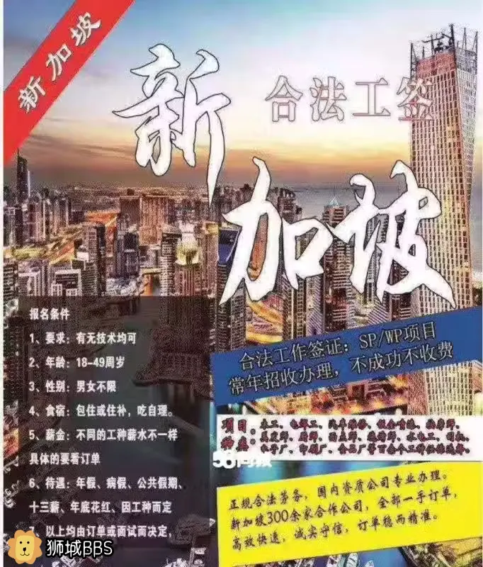 机场直招 微信2463269173 - 新加坡 外国劳务 - 新源网